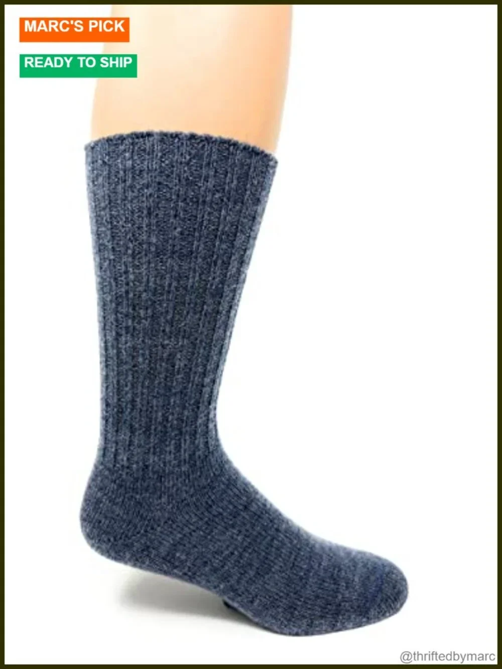 Alpaca Wool Crew Socks Ribbed Casual Medium Weight Unisex